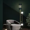 Postmoderne LED Woonkamer staande verlichting Nordic Hotel Deco Floor Lights Home Luxe koperen armaturen slaapkamer vloerlampen