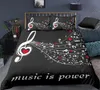 Conjuntos de roupas de cama Love Heart Music Note Set Butterfly Duvet Capa com travesseiro vergonha Twin Full Kids Consolador Rainha King Size 220929