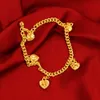 Herz-Kettenarmband für Damen, Charm-Schmuck, 18 Karat Gelbgold gefüllt, hübsches Mädchen, romantisches Geschenk