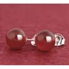 AINOUSHI Livraison gratuite réel 925 solide en argent sterling rouge perles naturelles boucle d'oreille bohème bijoux de mode pour les femmes cadeau d'anniversaire Y200106