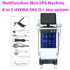 Machine de beauté pour soins du visage 8 en 1 Aqua Clean Microdermabrasion Machine professionnelle pour le visage à oxygène Crystal Diamond Peeling à l'eau