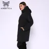 Aorryvla Winter Long Jacket Women Hooded Parka Jacket WindProof Collar厚い暖かいカジュアル冬の女性ファッションジャケット201127