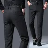 Calça Masculina Outono Inverno Masculino Moda Negócios Calça Chinos Stretch Casual Preto Algodão Masculino Pentalon Homme Masculino 40