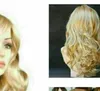 Parrucca pop per feste cosplay con capelli ondulati naturali, parrucche ricce lunghe bionde alla moda da donna