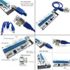 USB3.0 Ver 008s PCI-E PCI e 라이저 익스프레스 1x 4x 8x 16X Extender 라이저 어댑터 카드 SATA 15pin ~ 6pin 전원 케이블