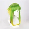 Vocaloid Gumi Megpoid Parrucca cosplay Golden Green Ombre Parrucche sintetiche soffici a strati corti per cappelli per capelli da festa