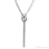 Choker Ожерелья Длинные Кисточки Ожерелье Позолоченные Австрийский Кристаллический Свитер Цепочка Ожерелье