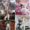 Elástico branco coração bolso sexy leggings mulheres cintura alta esporte esporte calças de yoga fitness push up gym calças slim calças h1221