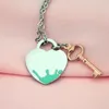 pink heart key necklace