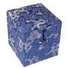 Algodão de luxo enchido 12 Cubo Decoração Caixa de Armazenamento De Madeira De Madeira De Seda Brocado High End Jóias Pedra Jade Coleção Caixa de Coleção 12x12x12cm