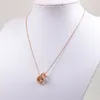 2021 Dual Circle Pendant Rose Gold Silver Color Necklace with stone for Women Vintage Collar Costume Jewelry with original box set5133196