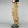 Pantaloni cargo da uomo stile militare moda casual multi tasche pantaloni militari tattici pantaloni primavera cotone esercito uomini 8 tasche LJ201104