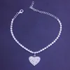 Cuore di strass anklets Beach Barefoot Love a pendente a ciondolo per le gambe della gamba di braccialette per donne indossare ragazze regalo ragazze