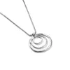 2022 NIEUW 925 Sterling Verzilverd 1mm 18 inches Drie Cirkel Hanger Ketting Frosted Necklace voor Dames Mode Bruiloft Charme Sieraden