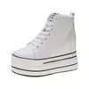 Sweyivy Pu Women Caual Buty White Win Buty Woman Nowe wiosenne buty na kostki dla kobiet Buty na platformie Kobiety Super Heel 201102