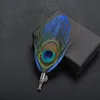 Classic Peacock Feather Brooch Scarf Buckle Lapel Pins & Brooches Jewelry Bridge Suit Wedding Men Accessories Gift