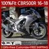 Injection mold Fairings For HONDA CBR500 CBR 500 R RR CC 500R 500CC CBR500R 16 17 18 Body 111No.57 CBR500RR 2016 2017 2018 CBR500CC 16-18 Silver grey OEM Bodywork