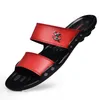 Letnie buty Sandal Wysokiej Jakości Mężczyźni Slip On Leather Beach Męskie Plate Platforma Czarne Męskie Gumy Sandals Buty J3EA #