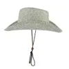 Fibonacci New Fashion Summer Sun Cowboy Hat Panama Folding Beach Wide Brim Cap för män Kvinnor Strackhattar Y200602