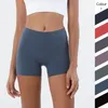 Yoga-Shorts, einfarbig, hohe Taille, Yoga-Hosen, Fitnessstudio-Kleidung, Damen-Leggings, Hüftheben, Laufen, Fitness, elastische Sport-Shorts, Höschen