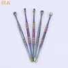 Wholesale Rainbow Metal Wax Dabber Tool Stainless Steel Wax oil rig Carving tool for Dab Metal Nail and Quartz Nails 710