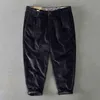 Nya män Harembyxor Bomull Corduroy Byxor Casual Byxor Streetwear Svart Solid Färg Man Sweatpants Harajuku Style Ovesized H1223