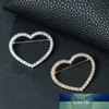 Nya Ankomst Rhinestones Pave Hollow Heart Shape Brosch Pins