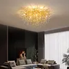 Nya Crystal theileLights ljuskronor Luxury Golden Branch Crystal Fixture Living Room Hotel Lobby Island Decoration Light