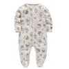 Honeyzone Baby Footies Jumpsuits 0-9Months Cartoon Organic Cotton Pajamas Body Suits For Baby Boy Girl Toddler Pyjamas Bebe LJ201023