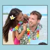 500 pcs Hawaiian Leis Party material de festão colar colorf fantasia vestido havai praia divertimento entrega 2021 flores decorativas grinaldas fes
