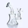 New 5.5Inch Glass Water Bongs With 14mm Glass Bowl Heady Beaker Bong Dab Oil Rigs Glass Water Pipes Recycler Bong For Smoking