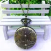 Wholesale New Styles Bronze Color Steel Souvenirs Quartz Vintage Pocket flip student China The Bund Tourist Attractions good gift watches