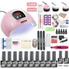 Nagel-Sets, 10 Farben, Nagel-Gel-Lack, Nagellack-Maniküre-Set mit 80/54/36 W UV-LED-Lampe, elektrische Nagelbohrmaschine, Maniküre-Werkzeuge