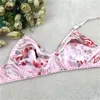 100 ٪ حرير صدرية اللاسلكية حمالة الصدر Ultrathin Double Double Silk Bra Insterwear 201202