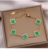 J￳ias da moda Lucky ladi Four Fleol Clover Bracelet 18K manchas de ouro Bancheled Stainls Designer de a￧o Gold Women Van Steel