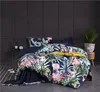 29Color Luxury Egyptian Bomull Sängkläder Drottning King Storlek 3D Flamingo Leaf Duvet Cover Bed Set Monterat ark Parure de Lit Y200417