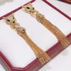 Fashion personality domineering street style tassels leopard Earrings party high quality women Silver needle 9259791427