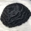 Full Swiss Lace Unit Braziliaanse Virgin Menselijk Haarvervanging 4mm Afro Curl Hairsnes 6mm Afro Golven 8mm Diep Golvend, 10mm, 12mm Grote Wave Toupe voor Mannen Express Levering