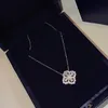 Van Clover collier 925 bijoux en argent Sterling pour les femmes fleur de Lotus collier pendentif chance trèfle Sakura collier de fête de mariage