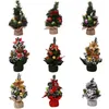 Mini Christmas Tree Xmas Artificial Tabletop Decorations Festival Miniatuur Tree met Bal Home Room Desktop Ornamenten 2010XB