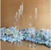 10 Uds. Candelabros de centro de mesa para decoración de bodas, candelabros transparentes de acrílico para bodas, eventos y fiestas