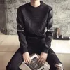 남성 땀 셔츠 검은 2022 봄과 가을 수컷 코트 십대 소년 3 차원 편지 한국 스타일 플러스 크기 5xl h201114