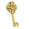 DIY Charms för halsband Hantverk Handgjorda Märke Armband Pendants Vintage Gold Bronze Key European Metal Smycken Tillbehör 26mm 200PCS