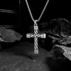 Accsori hip hop exaggerated stainls steel simple twist Cross Pendant clothing accsori men's and women's Necklace