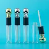 5ml Tomma Clear Lip Gloss Tubes Containrar Skull Lid Borste Tip Applicator Wand Refillerbar Lip Balmflaska för DIY Lip Makeup,