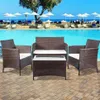 U_Style 4 Piece Rattan Sofa sets Seating Group with Cushions US stock a48 a33 a18