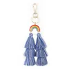 Gold Rainbow Tassel Key Rings Multi -Layer Tassel Keychain Bag Hang voor vrouwen Fashion Jewelry Will en Sandy Cadeau