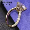 Engagemenet Ring 14k 585 Желто -золотое диаметр 4 мм 10 мм FG Color обручальное кольцо с акцентами для женщин Y200620