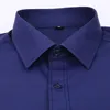 Plus Stor storlek 8XL 7XL Slim Fit Mens Business Casual Långärmad Skjorta Klassisk Vit Svart Mörkblå Man Social Dress SHIRTS 220309