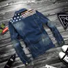 Revers mode 2021 marque drapeau National imprimé rétro Streetwear Bomber veste coréenne mince veste Denim veste hommes haut